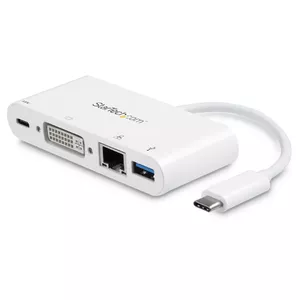 USB-C Multiport adapteris StarTech.com DVI-D 60W Power Delivery GbE USB-A