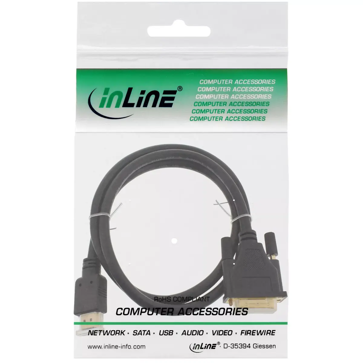 InLine HDMI uz DVI kabelis vīriešu 18+1 Photo 2