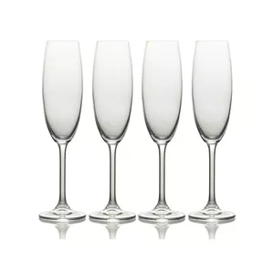 Champagne glasses set MIKASA Julie — 4 crystal flutes 23 cl, lead-free with titanium, dishwasher safe