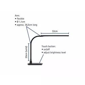 Table lamp Maul Pirro 250-08638 — black desk lamp, adjustable lighting for workspaces