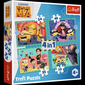 Jigsaw Puzzle Set TREFL MINIONS 4-in-1 — multiple puzzles in one pack