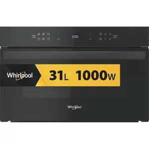 Whirlpool AMW 6440 FB Built-in Grill Microwave with 31 L Capacity 1000 W Power Touch Control LCD Display and Steam Cooking Function Black