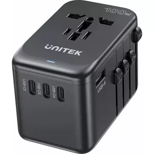 Сетевой зарядный адаптер Unitek P1123ABK01 — Unitek PD 100W, для EU/US/UK/AUS