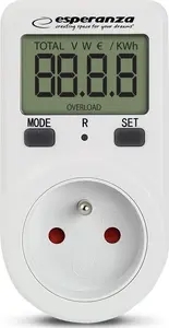 Power consumption meter ESPERANZA ELA102 — electronic energy monitor, LCD display, 230 V, 16 A, 3680 W, 50–60 Hz