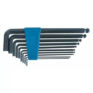 Hex L‑key set MEGA 48210 — 10-piece 1.5–10 mm with ball end