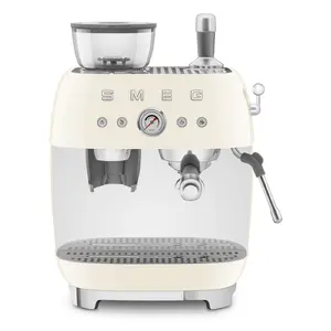 Smeg 50's Style Manual Espresso Coffee Machine EGF03CREU with Built-in Grinder 2.4 L 1650 W Cream