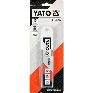 Utility knife blades YATO YT-75262, 10 pcs, 25 mm width, 0.7 mm thickness