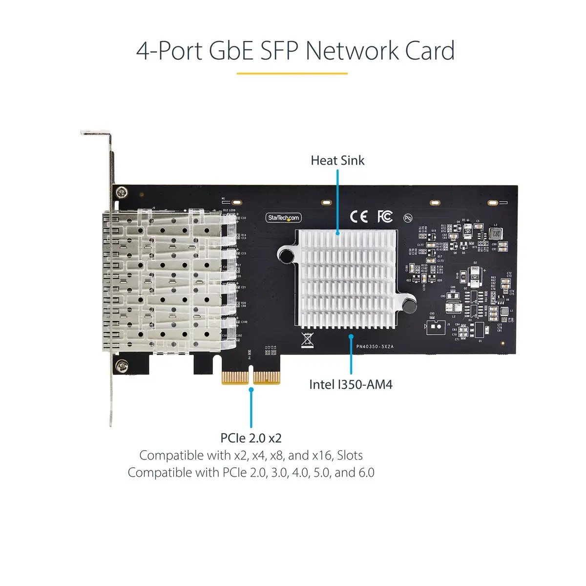Сетевая карта StarTech.com 4-Port GbE SFP PCIe 2.0 x2 Photo 9