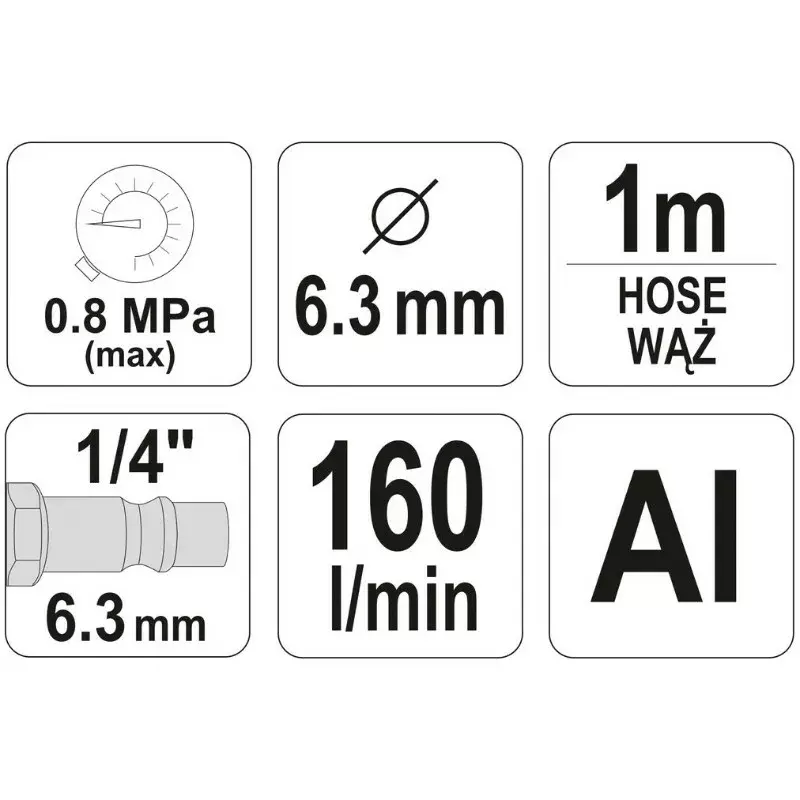 Gaisa kompresora piederumu komplekts Yato YT-2375 Photo 3