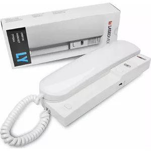 Домофон uniphone Laskomex LY-8M белый с LED-индикацией вызова, регулировкой громкости и кнопкой открытия ворот