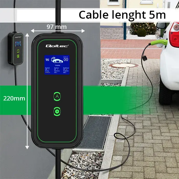 Qoltec Type 2 EV uzlādes kabelis 11 kW 5 m Photo 9