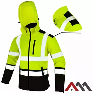 Софтшелл куртка Art.Master Softref Yellow XL — водонепроницаемая, дышащая, с элементами повышенной видимости