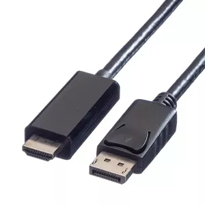 Value 11.99.5785 video kabeļu aksesuārs 1 m DisplayPort Melns