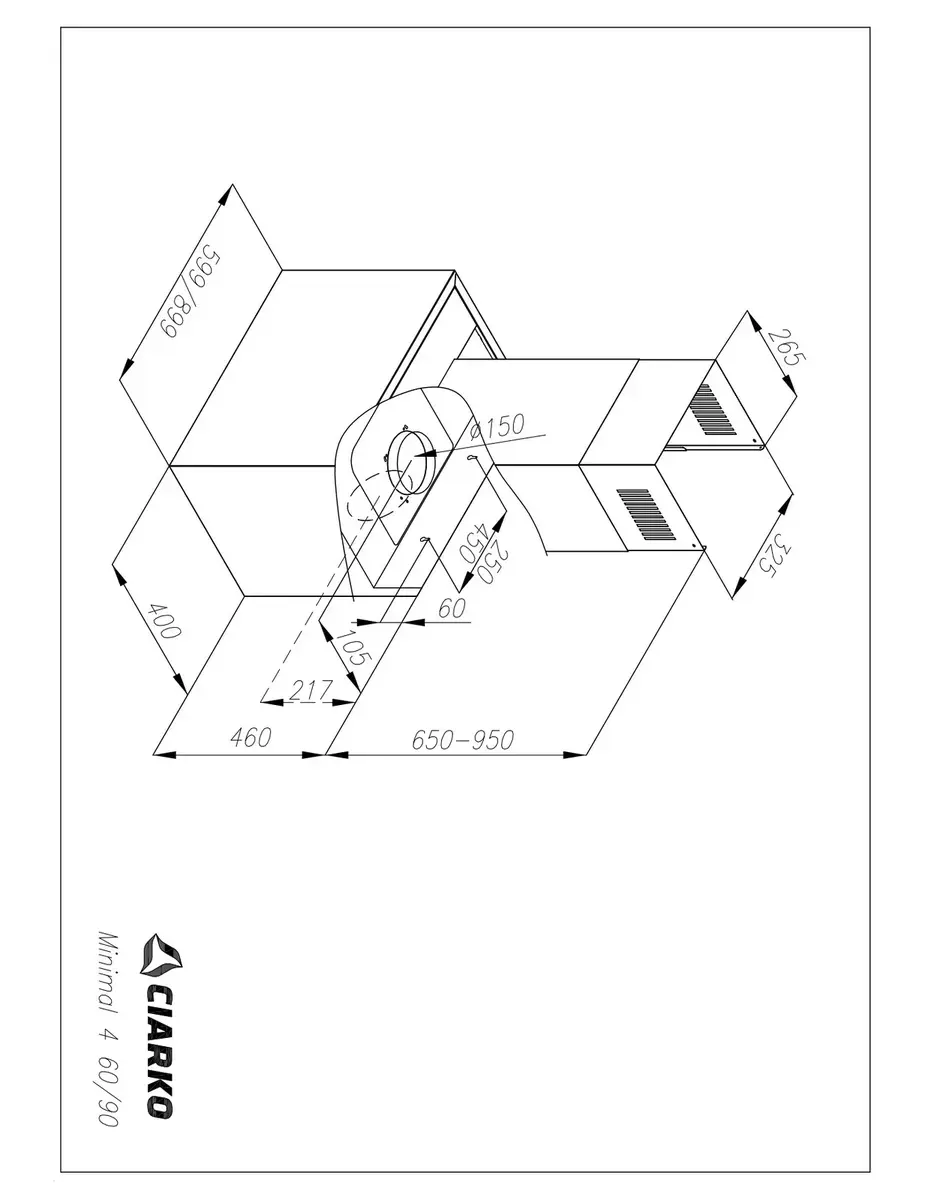 Вытяжка Ciarko Design MINIMAL4B60 60 см Photo 5