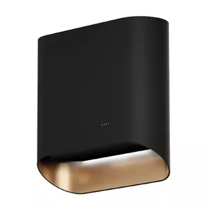 Кухонная вытяжка Ciarko Design SIMPLEB/GSL черно-золотая с жестовым управлением, LED 2900–6000K, периферийное всасывание, угольный фильтр, 60 дБ, A+