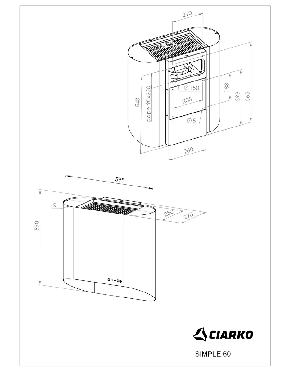 Ciarko Design SIMPLEB/GSL kitchen hood Photo 5