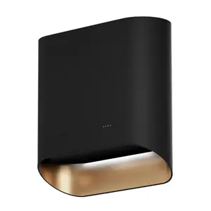Kitchen hood Ciarko Design SIMPLEB/GSL black/gold with gesture control, LED 2900–6000K, perimeter suction, charcoal filter, noise 60 dB, A+