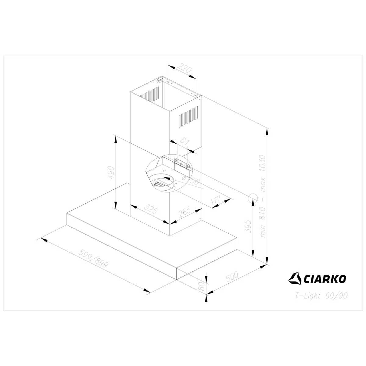 Ciarko Design T-Light 60 kitchen hood TLIGHT60 Photo 5