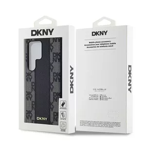 Phone hard case DKNY DKHMS24LPCPVSLK — black leather with checkered pattern, MagSafe compatible