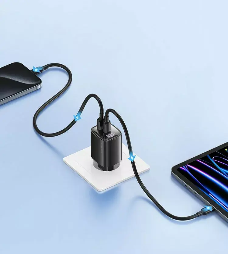 usams CC229 30W GaN USB+USB‑C зарядное Photo 2