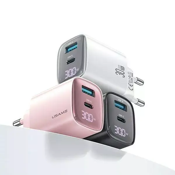 usams CC229 30W GaN USB+USB‑C зарядное Photo 7