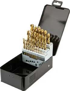 Drill bit set GRAPHITE HSS-TiN 25 pcs, sizes 1.0–13.0 mm