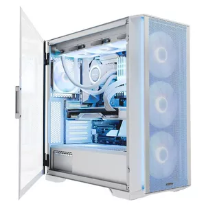 PC Case MODECOM HORIZON FLOW MIDI White — Midi-Tower, ARGB, Tempered Glass, micro ATX, USB-C, 3x140mm front, 1x140mm rear, GPU up to 400 mm, CPU cooler height 172 mm
