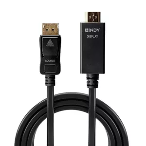 Lindy 36924 video kabeļu aksesuārs 5 m DisplayPort HDMI Type A (Standard) Melns