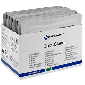 Brūču tīrīšanas salvetes First Aid Only P-44029, sterilas, 20.0 x 12.5 cm, vienreizlietojamas
