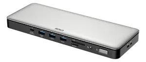 DELTACO USBC-HDMI29 Док-станция USB Type-C с поддержкой 4K Ultra HD, Power Delivery до 96 Вт, встроенным картридером и множеством портов, серебристая