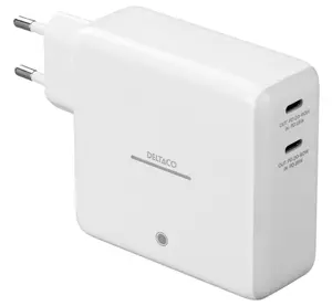DELTACO PB-Q1004 Power Bank White with USB Type-C and 40 W Total Output Power