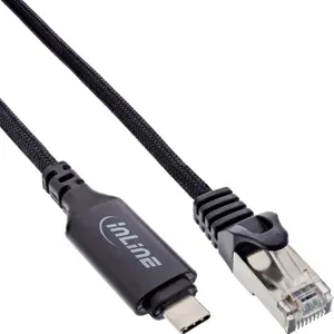 Network Cable InLine 33381B USB-C to RJ45 Gigabit 5m Black