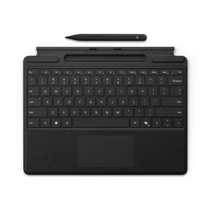 Klaviatūra ar Slim Pen Microsoft Surface Pro — QWERTY izkārtojums, Microsoft Cover Port, melna, saderīga ar Surface Pro 11/10/9/8