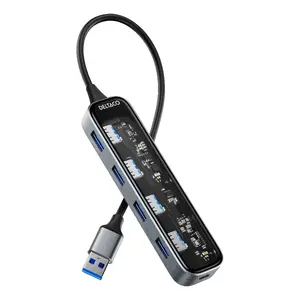 Deltaco UH-736 USB хаб 3.2 Gen 1 Type-A 5000 Mbit/c Black