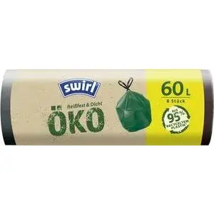 SWIRL 114234 Eco Waste Bags 60.0 Litres Green 8 Pieces
