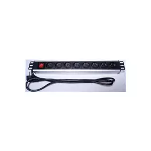 Enerģijas sadales bloks PREMIUMCORD PDU-F15G08S 1.5U ar 8×230V kontaktligzdām un 2 m kabeli