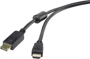 Renkforce RF-4382727 DisplayPort to HDMI Video Cable Adapter 1.8 m Male to Male Full HD Black