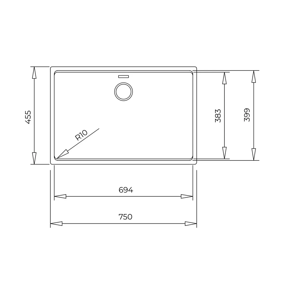 Undermount sink TEKA Radea R10 70.40 M-TG Photo 2