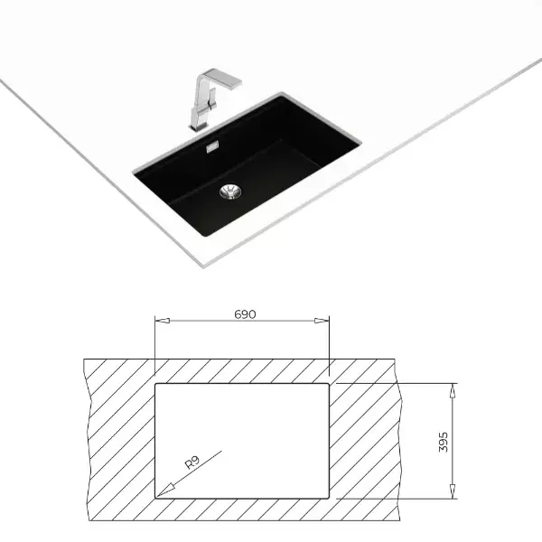 Undermount sink TEKA Radea R10 70.40 M-TG Photo 4