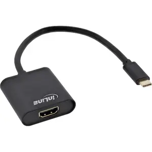 InLine USB Display converter, USB-C male to HDMI female, DP Alt Mode, 4K/60Hz, 0.2 m, black