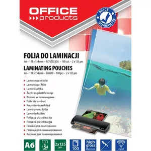 Laminating foil A6 2x125 μm glossy transparent – Office Products, 100 pcs