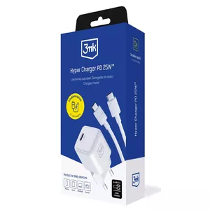 3MK Hyper Charger Universal White AC Fast Charging Indoor 11V USB Type-C
