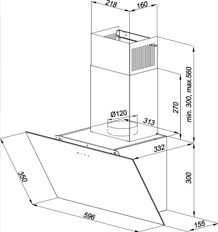 MAAN Vertical Glass 60 Black настенная вытяжка Photo 3