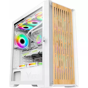 Computer case VETENI Woody ARGB, ATX, White