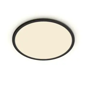 Philips Surface LED Ceiling Light 18 W Round Black 2700 K IP44 Dimmable