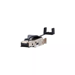 Vadu savienotājs RJ-45 Metz 1401405012-I, melns/ sudraba, IP20, 12.9×51.3×14.7 mm, iepakojumā 10 gab.