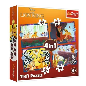 Пазл TREFL Puzzle 4w1 Brave Lion King — набор из 4 пазлов разного размера