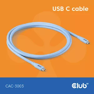 USB C cable CLUB3D CAC-3003 2m USB4 Gen 3x2 40 Gbit/s Blue