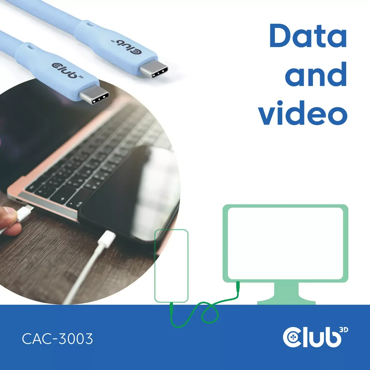USB C кабель CLUB3D CAC-3003 Photo 5