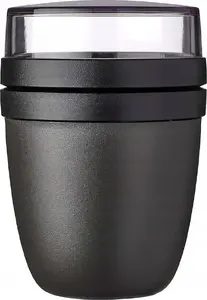 Контейнер для еды Mepal Ellipse Nordic Black, ланчбокс с двумя отсеками 500 мл + 200 мл